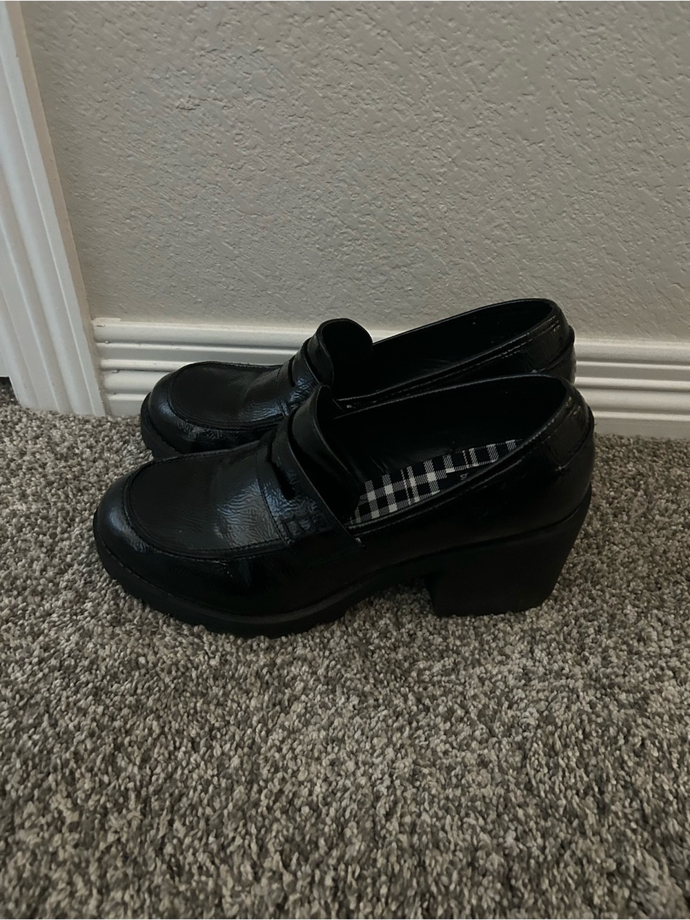 Vintage Black Platform Loafers